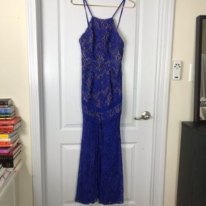 SHAREEN Collection Boho Royal Blue Lace Dress